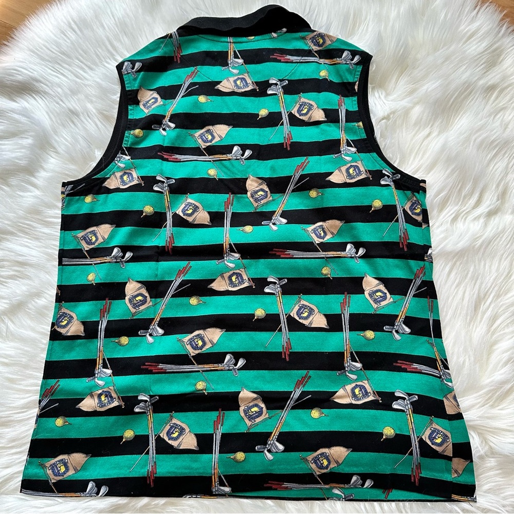 Vintage 80’s Tail Women’s Sleeveless Golf 1/4 Zip Striped Tank Top size medium - Picture 2 of 7